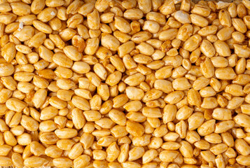 Fototapeta premium Puffed rice bar pattern, sweet wheat kozinaki