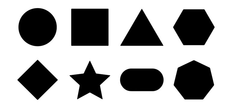Set of black geometric shapes