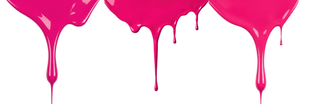 Vibrant Pink Paint Drip Texture - Creative Liquid Splash Surface for Art Projects, Graphic Design, and Interior Renovation Concepts - Isolated Paint PNG Asset