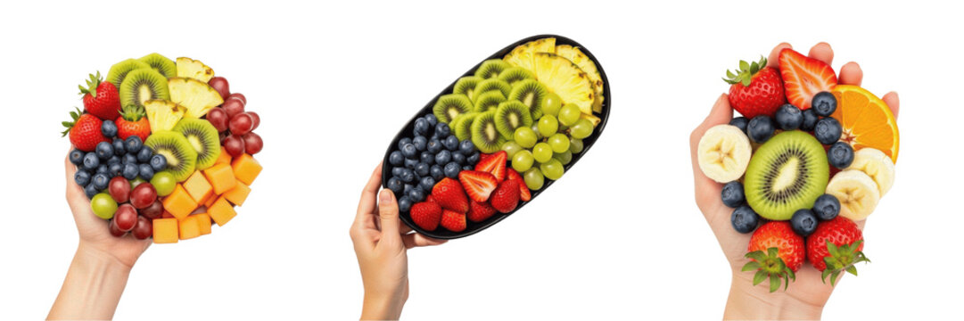 Hand holding fruit platter portion - Fructus (Fruta / Fruit) - Fresh Organic Tropical Fruit - Healthy Vegan Snack - Natural Sweetness - High Quality Stock Photo Image - Premium Fruit Photography - Han