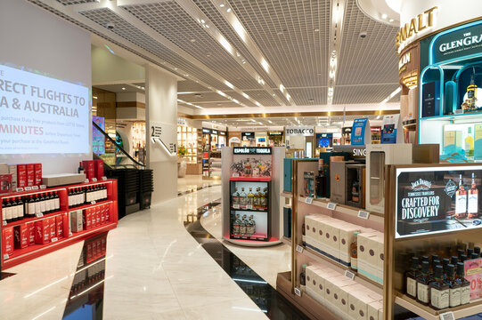 Assorted spirits and wine at duty free