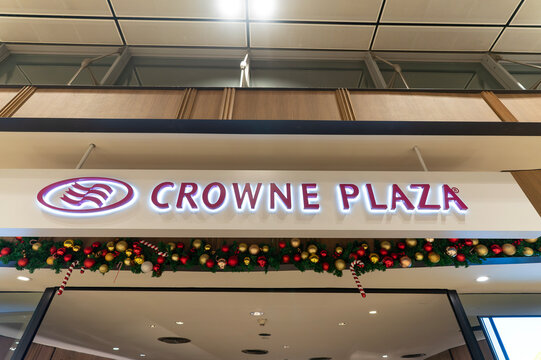 Crowne Plaza hotel signage at Changi Airport T3
