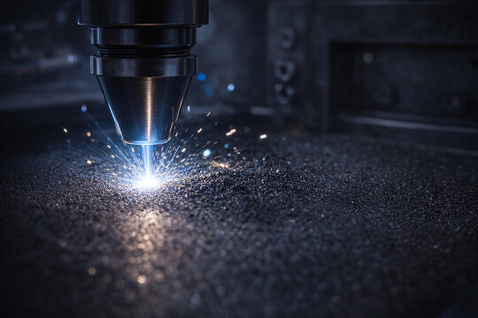 Sharp Cinematic Macro of Industrial 3D Printer Sintering Metal