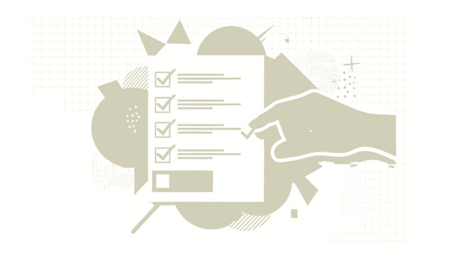 Checklist, hand, to-do list, task management, productivity vector icon