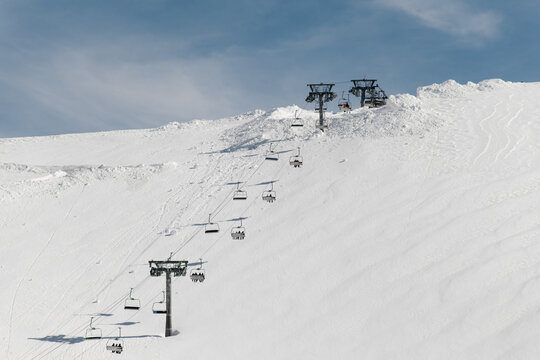 Chair Lift On Mountains