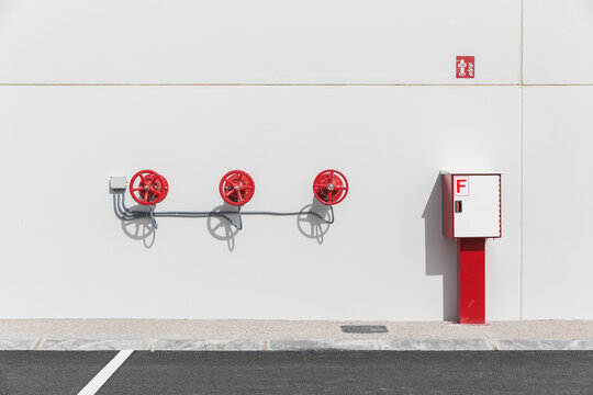 Industrial fire system on a warehouse