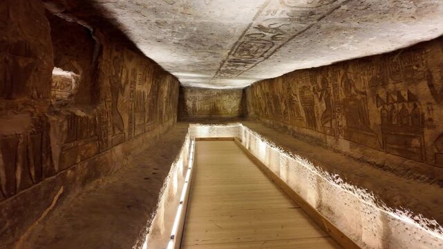 A view of the Temple of Ramses II in Abu Simbel, Egypt.