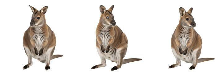 Obraz premium Agile Wallaby in Bush - Notamacropus agilis - Wallaby - Valabí - Small Australian Marsupial SEO Title - Kangaroo Relative in Natural Habitat Wildlife Photography - Cute Animal of the Coastal Forests