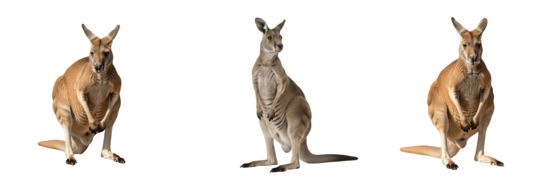 Red Kangaroo Jumping - Macropus rufus - Kangourou roux - Canguro rojo - Australian Outback SEO Title - Powerful Marsupial in the Desert Plains Wildlife Photography - Iconic Jumping Animal Australia