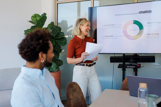 Professionals collaborating in a business meeting