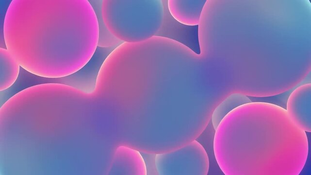 A vibrant abstract composition of smooth, flowing, and blended bubble-like forms in neon hues