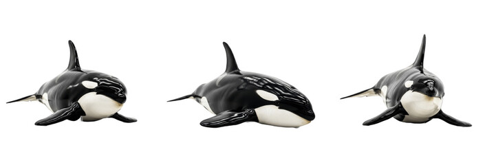 Obraz premium Orca Killer Whale - Orcinus orca - Orque - Orca - Apex Marine Predator SEO Title - Black and White Cetacean Swimming in Arctic Waters Wildlife Photography - Intelligent Sea Hunter Portrait