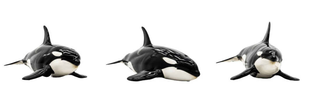 Orca Killer Whale - Orcinus orca - Orque - Orca - Apex Marine Predator SEO Title - Black and White Cetacean Swimming in Arctic Waters Wildlife Photography - Intelligent Sea Hunter Portrait