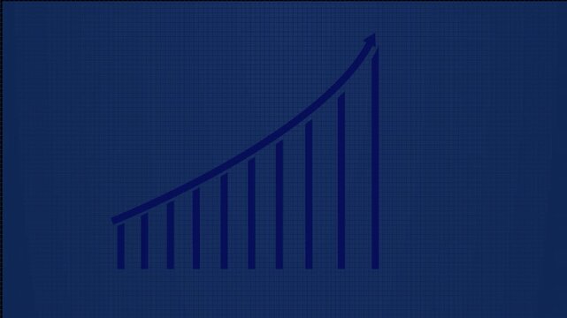 Simple Upward Trend Line Graph on Dark Blue Grid chart data