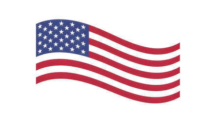 Fototapeta premium waving american usa flag on white background for national flag day celebration