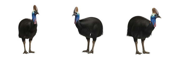 Fototapeta premium Southern Cassowary Jungle - Casuarius casuarius - Casuar - Casuario - Dangerous Forest Bird SEO Title - Large Flightless Bird with Blue Neck in Rainforest Wildlife Photography - Rare Exotic Animal