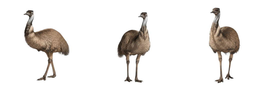 Australian Emu in Outback - Dromaius novaehollandiae - &Eacute;meu - Em&uacute; - Large Flightless Bird SEO Title - Tall Bird Foraging in Desert Grasslands Wildlife Photography - Iconic Australian Wildlife Photo