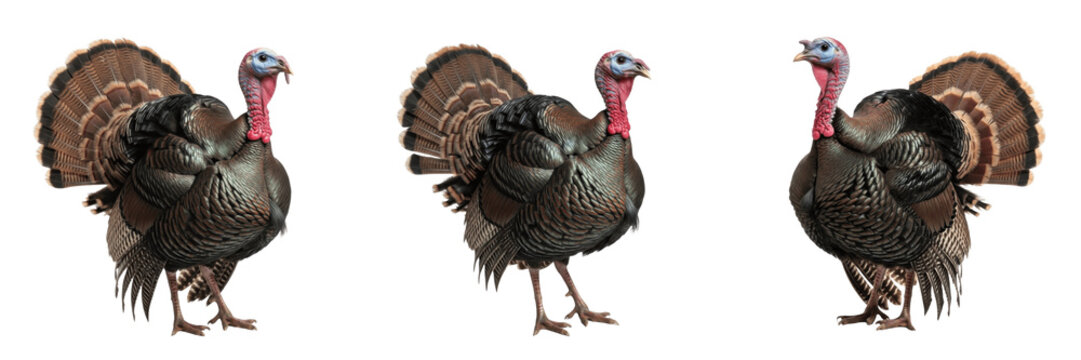 Wild Turkey in Forest - Meleagris gallopavo - Dindon sauvage - Pavo silvestre - North American Bird SEO Title - Large Forest Bird Foraging in Autumn Leaves Wildlife Photography - Iconic Thanksgiving