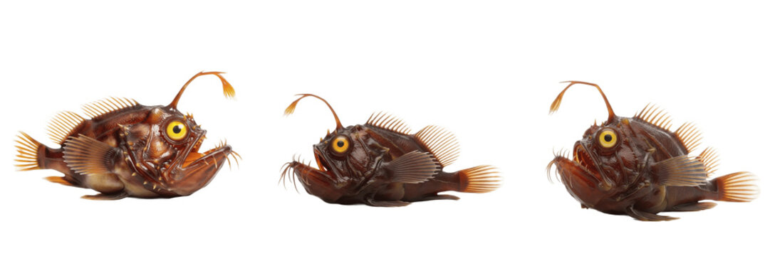 Deep Sea Anglerfish - Melanocetus johnsonii - Baudroie - Pez abisal - Bioluminescent Predator SEO Title - Mysterious Fish with Light Lure in Ocean Darkness Wildlife Photography - Alien Sea Creature