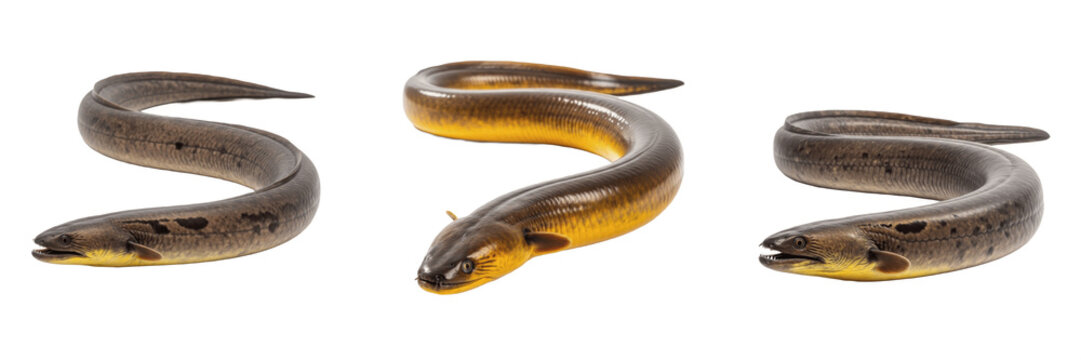 Electric Eel Shock - Electrophorus electricus - Anguille &eacute;lectrique - Anguila el&eacute;ctrica SEO Title - Powerful Freshwater Predator in Muddy Amazon Water Wildlife Photography - Unique Shocking Fish