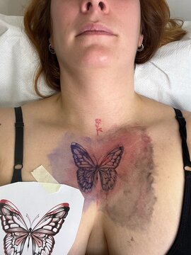Butterfly Chest Tattoo