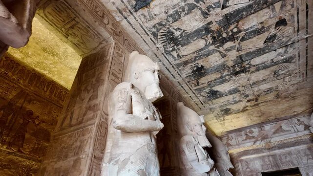 A view of the Temple of Ramses II in Abu Simbel, Egypt.