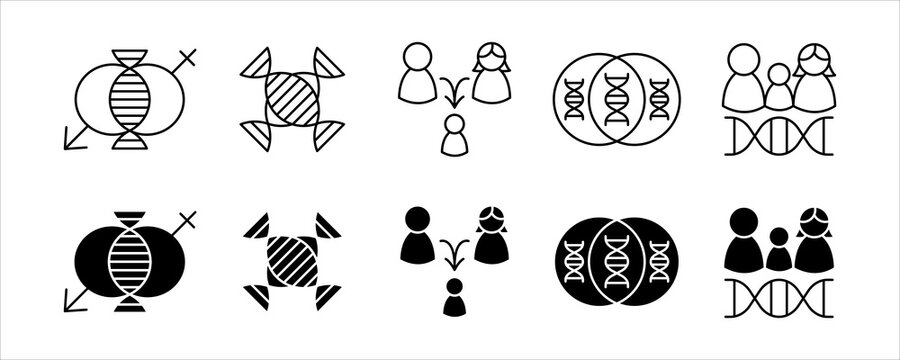 Heredity Genetics DNA Inheritance Biology Icon