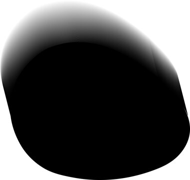 Dense rounded ink blob with compact body and gradient blur outline.