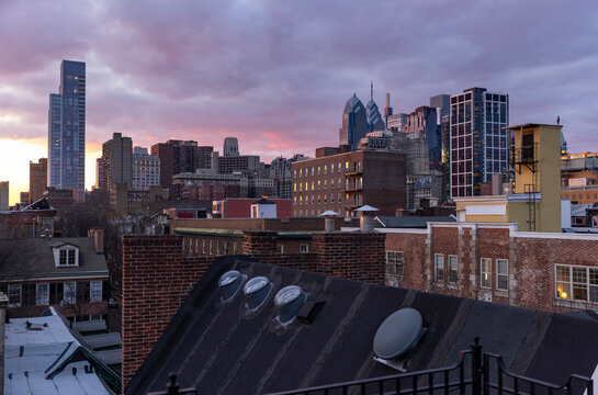 Sunset Philadelphia City Skyline dusk