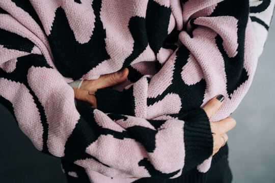 Close Up of Loving Couple Hugging in Cozy Sweaters
