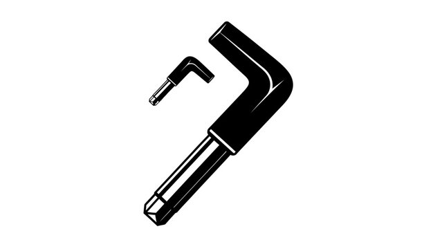 L-Shaped Hex Key with Phillips Head Screwdriver Bit Illustration