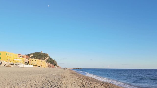 Scenic view of a beach and the Mediterranean sea
