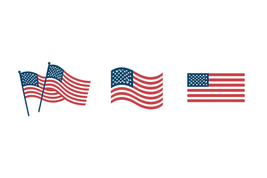 American flags wave in the wind as a patriotic symbol of national pride and unity design.