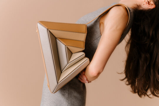 Geometric Leather Triangle Bag Fashion Accessory