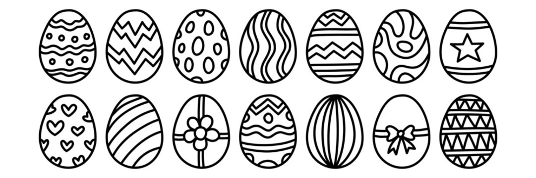 Easter egg vector icon. Easter egg icon with cute design ornament in hand drawn doodle design style