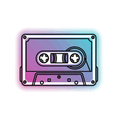 Obraz premium Retro Cassette Tape Icon with Gradient Background