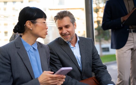 Business meeting in modern office setting