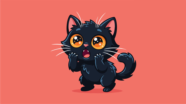 Cute Black Kitten with Big Eyes.