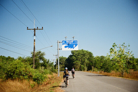 Cycling on the island of Ko Kho Khao in Thailand.