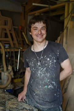 dirty worker at carpentry