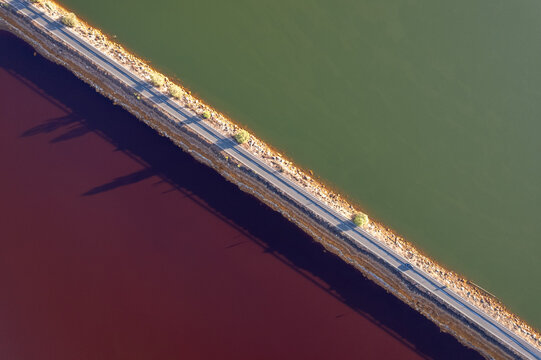 Road Between Colorful Lagoons