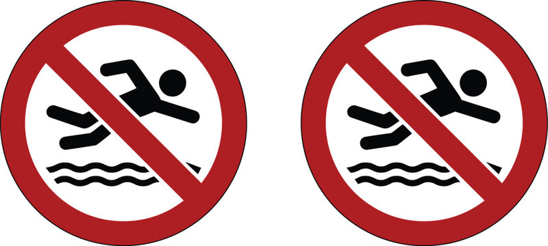 No diving sign no jumping sign for swimming pool safety warning symbol with clear restriction message design