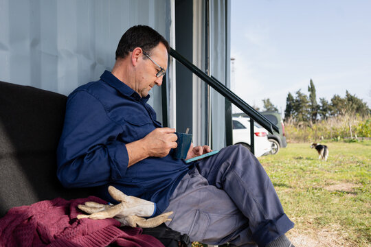 Man Using Smartphone Outside