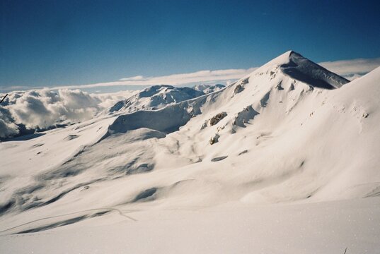 Snowy mountain landscape