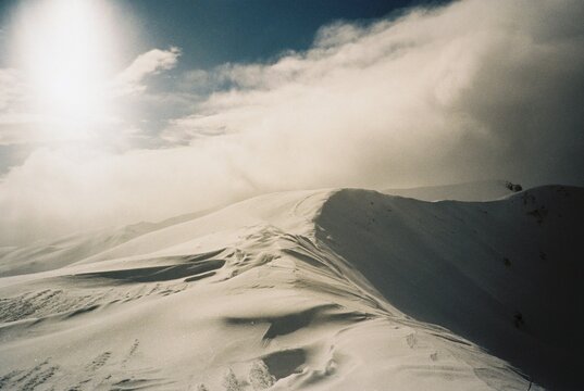 Snowy mountain range