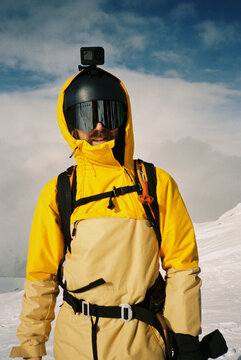 Portrait of a geared up skier