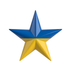 Obraz premium Symbolic star featuring Ukraine's national colors, representing strength, resilience, and pride.
