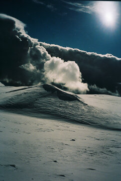 Snowy mountain slopes