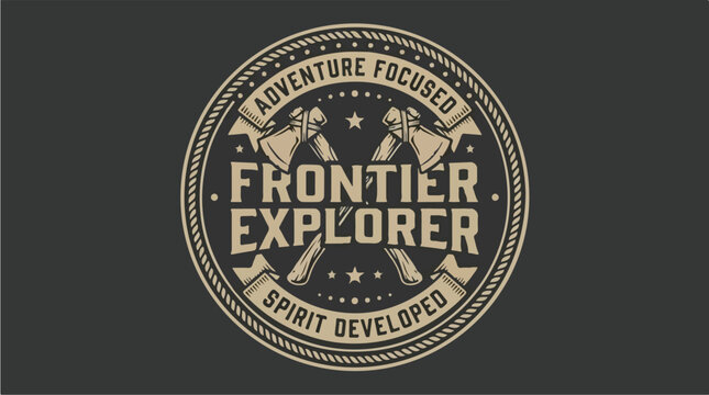 Vintage Frontier Explorer Adventure Focused Spirit Developed Logo.