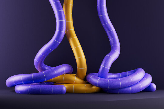 Abstract Tubes Growing Upward